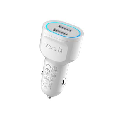 Zore CC-01 LED Lighted Dual USB Car Charger Head with Fast Charge 18W - 2