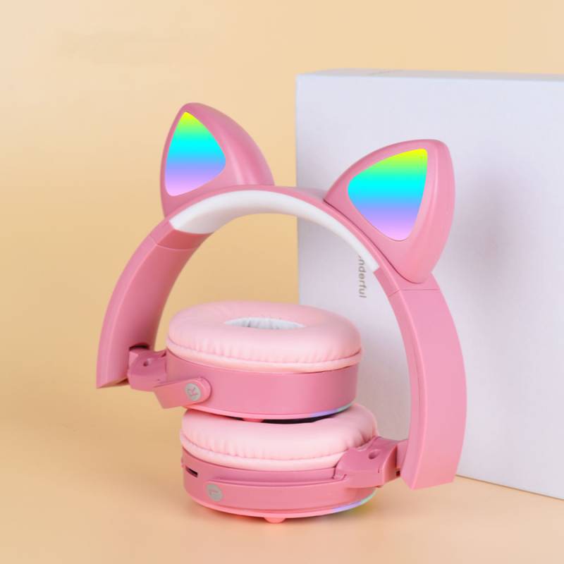 Zore CXT-950 RGB Led Işıklı Kedi Kulağı Band Tasarımı Ayarlanabilir Katlanabilir Kulak Üstü Bluetooth Kulaklık - 8