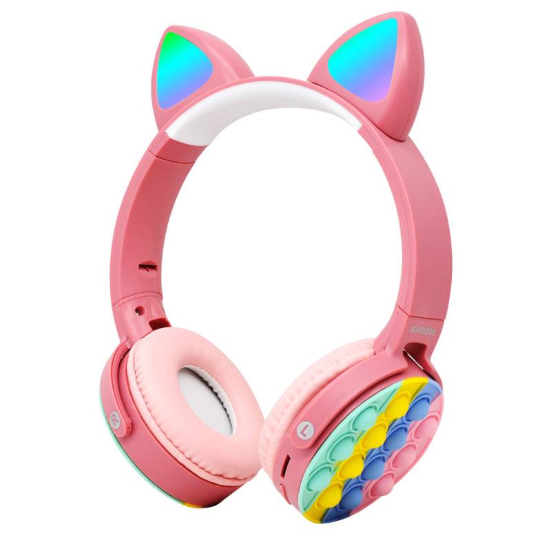 Zore CXT-950 RGB Led Lighted Cat Ear Band Design Adjustable Foldable Over-Ear Bluetooth Headset - 1