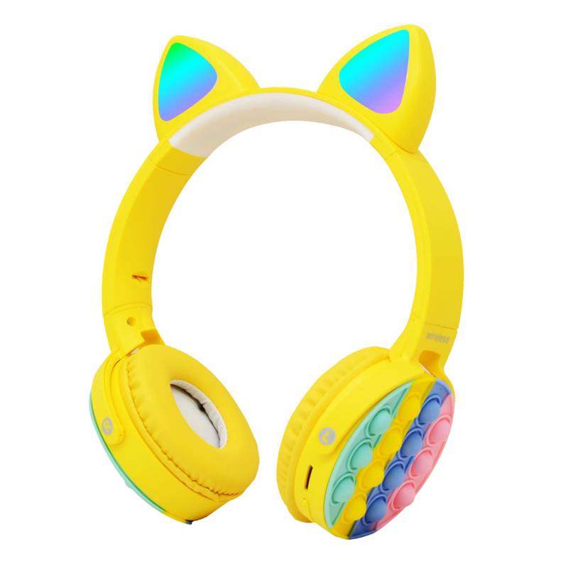 Zore CXT-950 RGB Led Lighted Cat Ear Band Design Adjustable Foldable Over-Ear Bluetooth Headset - 3