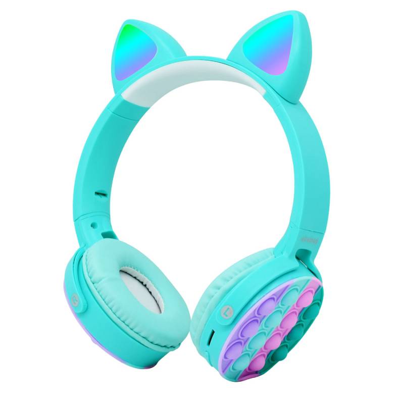 Zore CXT-950 RGB Led Lighted Cat Ear Band Design Adjustable Foldable Over-Ear Bluetooth Headset - 4