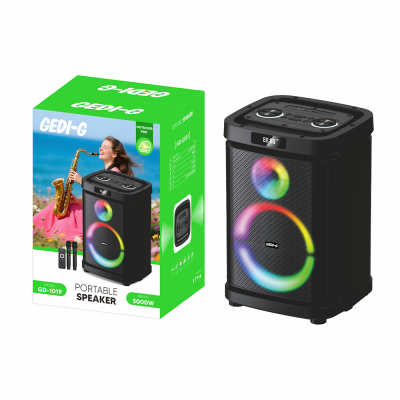 Zore GD-1019 Dijital LED Göstergeli Çift Mikrofonlu RGB TWS 10 inç Stereo Bass Kablosuz Karaoke Hoparlör - 3