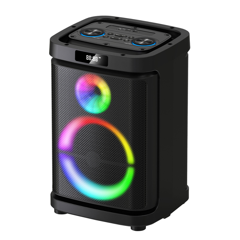 Zore GD-1019 Dijital LED Göstergeli Çift Mikrofonlu RGB TWS 10 inç Stereo Bass Kablosuz Karaoke Hoparlör - 2
