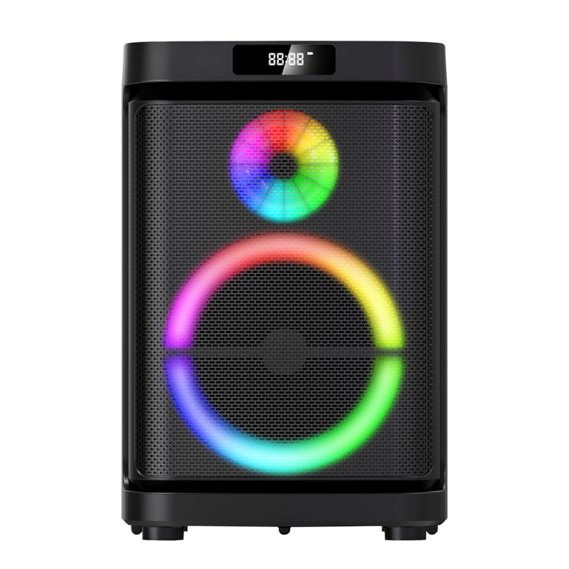 Zore GD-1019 Dijital LED Göstergeli Çift Mikrofonlu RGB TWS 10 inç Stereo Bass Kablosuz Karaoke Hoparlör - 1