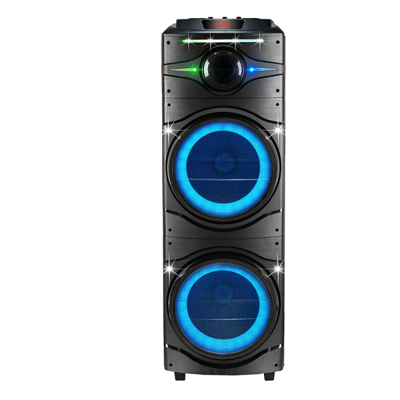 Zore GD-2016 Digital LED Indicator, FM Radio, RGB TWS with Microphone, Dual 12 inch Stereo Bass Wireless Karaoke Speaker - 3