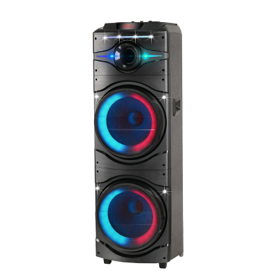 Zore GD-2016 Digital LED Indicator, FM Radio, RGB TWS with Microphone, Dual 12 inch Stereo Bass Wireless Karaoke Speaker - 5