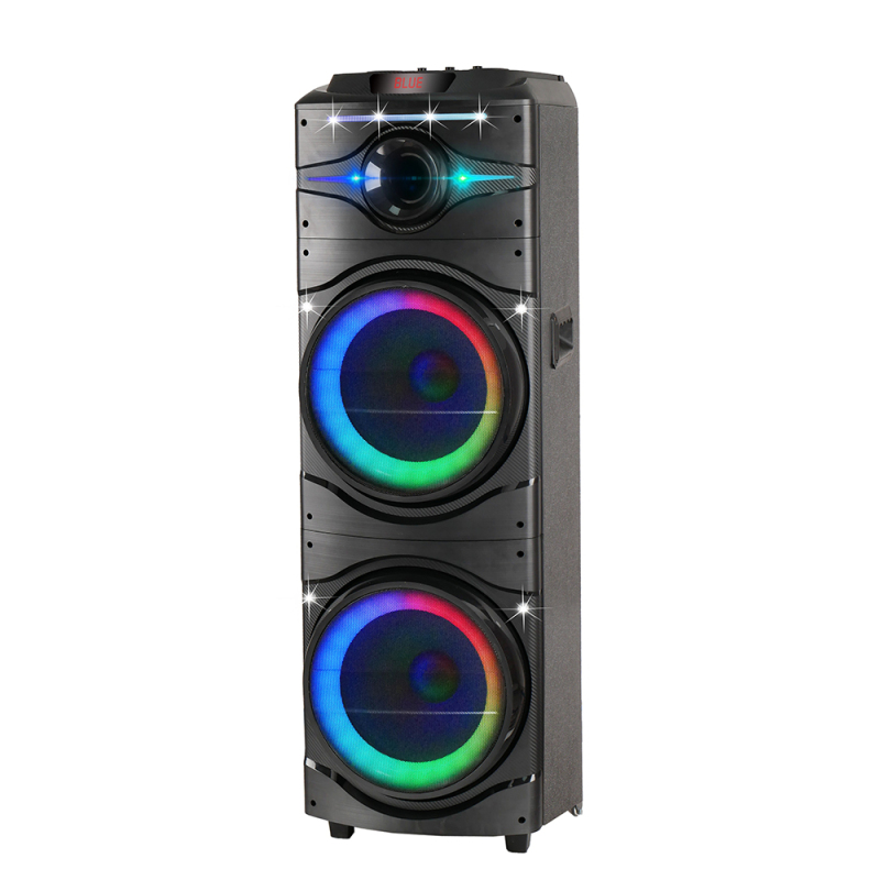 Zore GD-2016 Digital LED Indicator, FM Radio, RGB TWS with Microphone, Dual 12 inch Stereo Bass Wireless Karaoke Speaker - 9