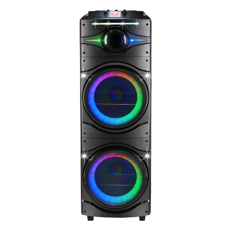 Zore GD-2016 Digital LED Indicator, FM Radio, RGB TWS with Microphone, Dual 12 inch Stereo Bass Wireless Karaoke Speaker - 1