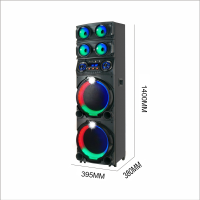 Zore GD-2126 Digital LED Indicator, FM Radio, RGB TWS with Microphone, Dual 12 inch Stereo Bass Wireless Karaoke Speaker - 6