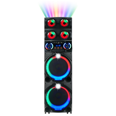 Zore GD-2126 Dijital LED Göstergeli FM Radyolu Mikrofonlu RGB TWS Çift 12 inç Stereo Bass Kablosuz Karaoke Hoparlör - 7