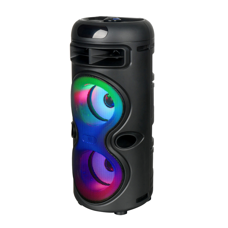 Zore GD-2402 Dijital LED Göstergeli FM Radyolu Mikrofonlu RGB TWS Çift 4 inç Stereo Bass Kablosuz Karaoke Hoparlör - 3