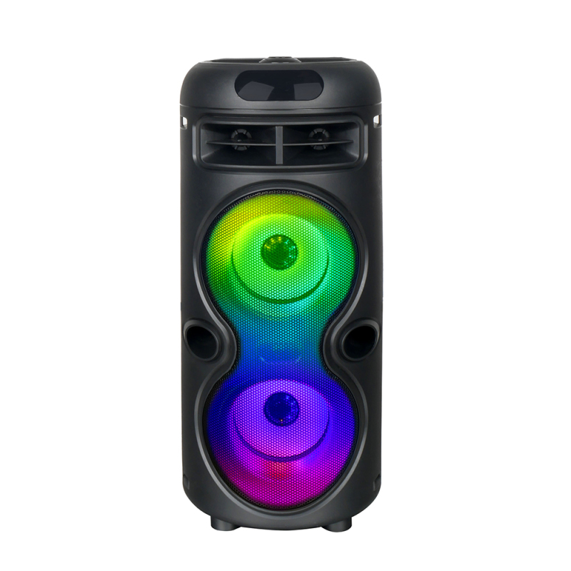 Zore GD-2402 Dijital LED Göstergeli FM Radyolu Mikrofonlu RGB TWS Çift 4 inç Stereo Bass Kablosuz Karaoke Hoparlör - 4