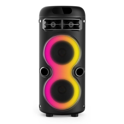 Zore GD-2402 Dijital LED Göstergeli FM Radyolu Mikrofonlu RGB TWS Çift 4 inç Stereo Bass Kablosuz Karaoke Hoparlör - 2