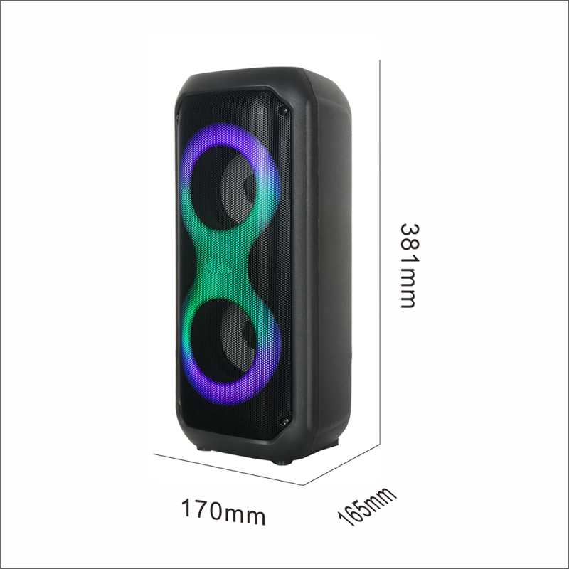 Zore GD-2413 RGB TWS Dual 4 inch Stereo Bass Wireless Speaker with FM Radio - 6