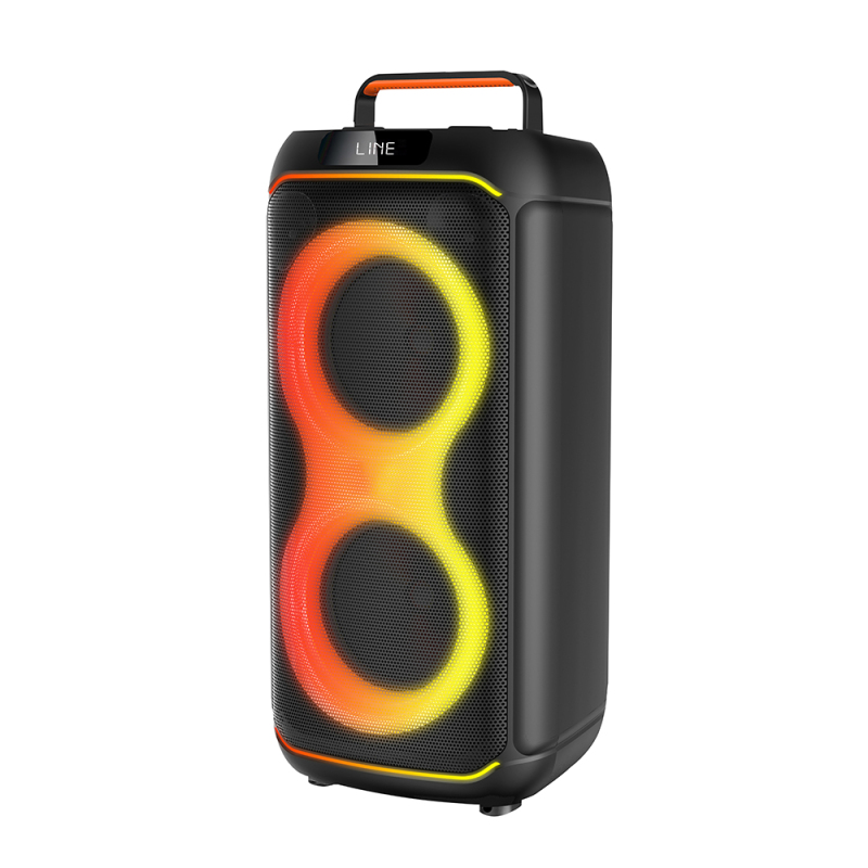 Zore GD-2608 Digital LED Display FM Radio Microphone RGB TWS Dual 6.5 inch Stereo Bass Wireless Karaoke Speaker - 4