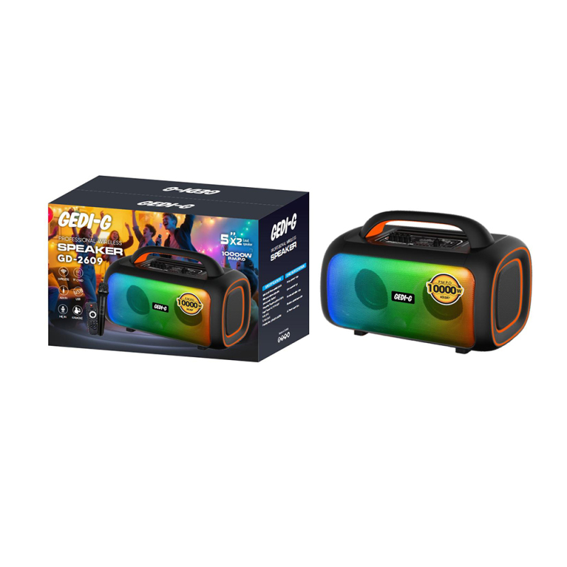 Zore GD-2609 Dijital LED Göstergeli Mikrofonlu RGB TWS Çift 5 inç Stereo Bass Kablosuz Karaoke Hoparlör - 2