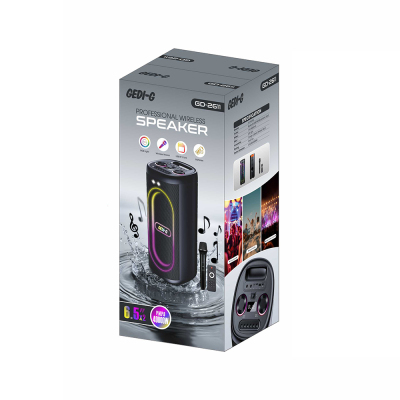 Zore GD-2611 Digital LED Display, Microphone, RGB TWS Dual 6.5-inch Stereo Bass Wireless Karaoke Speaker - 2