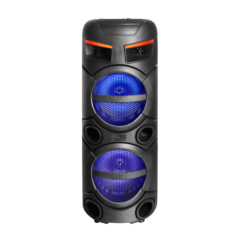 Zore GD-2809 Digital LED Indicator, FM Radio, RGB TWS with Microphone, Dual 8 inch Stereo Bass Wireless Karaoke Speaker - 1