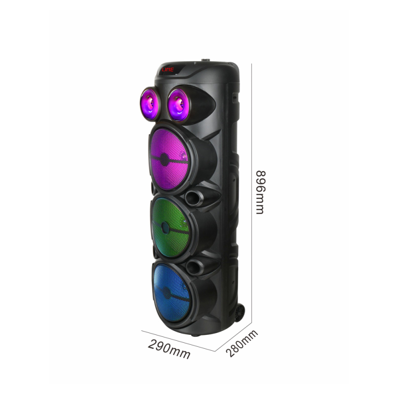 Zore GD-2887 RGB TWS 8 inch Stereo Bass Wireless Karaoke Speaker with Digital LED Indicator and Microphone - 7