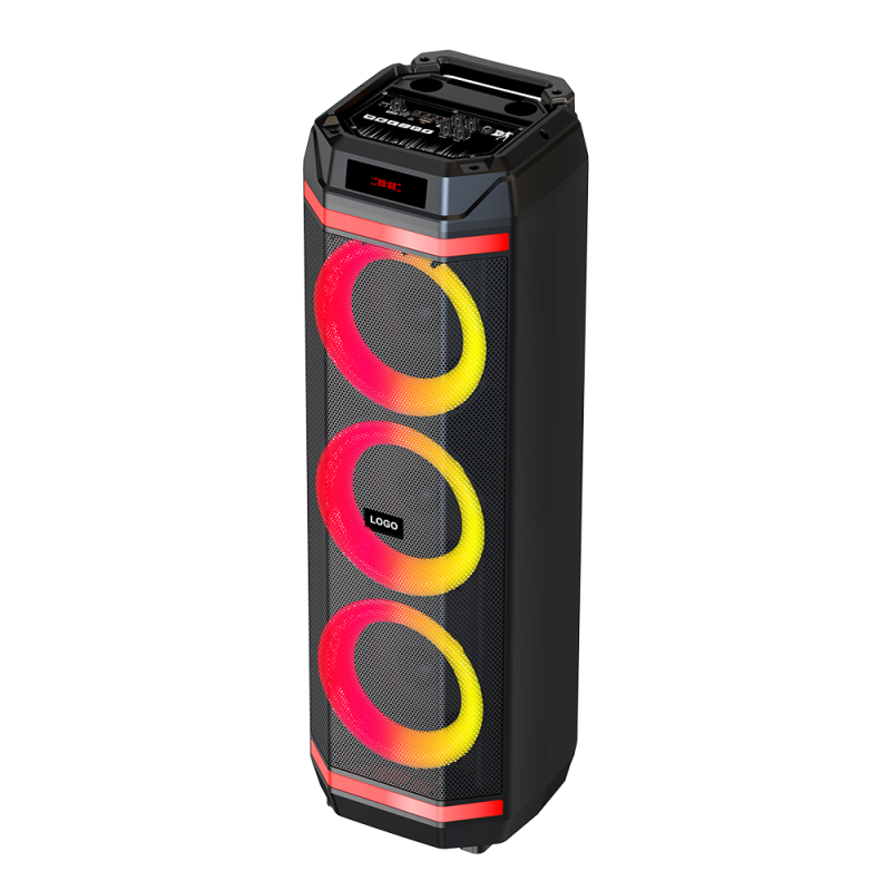 Zore GD-2889 Digital LED Display RGB Triple 8-inch Stereo Bass Wireless Karaoke Speaker with Microphone - 1