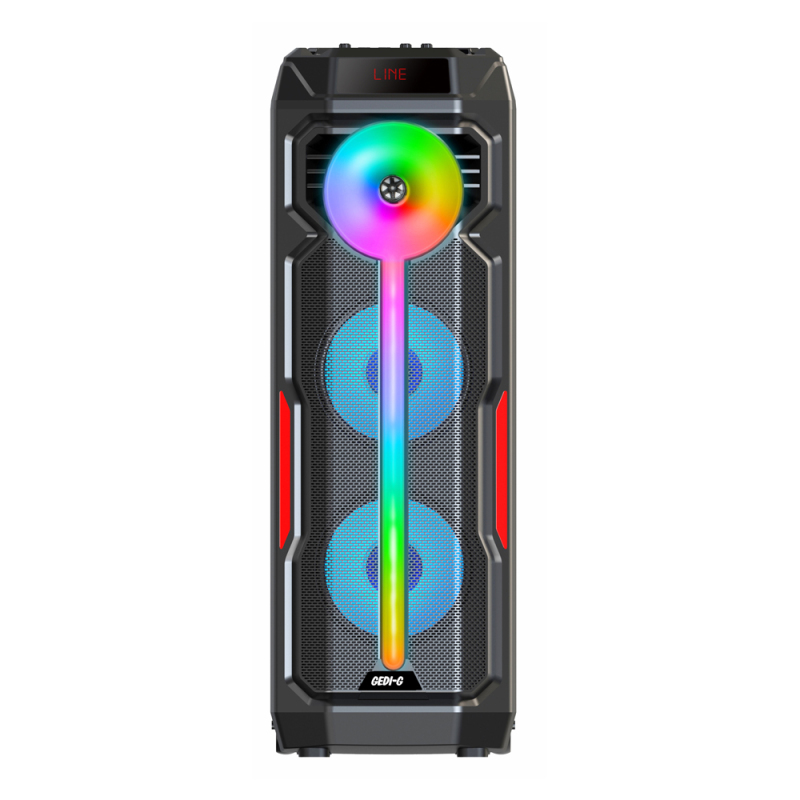 Zore GD-2896 Dijital LED Göstergeli Mikrofonlu RGB TWS Çift 8 inç Stereo Bass Kablosuz Karaoke Hoparlör - 1