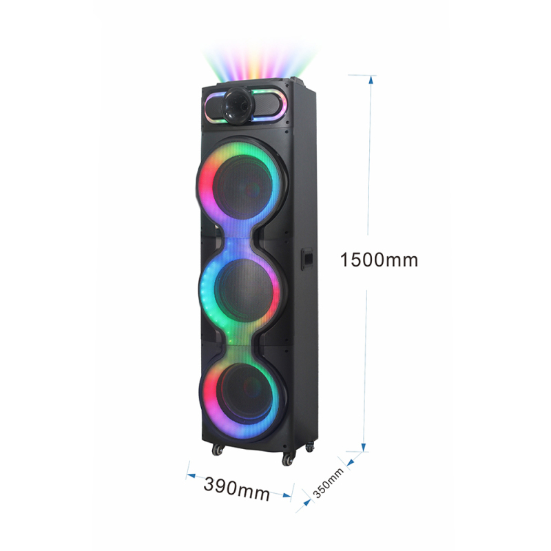 Zore GD-3126 Dijital LED Göstergeli Mikrofonlu RGB TWS Üçlü 10 inç Stereo Bass Kablosuz Karaoke Hoparlör - 3