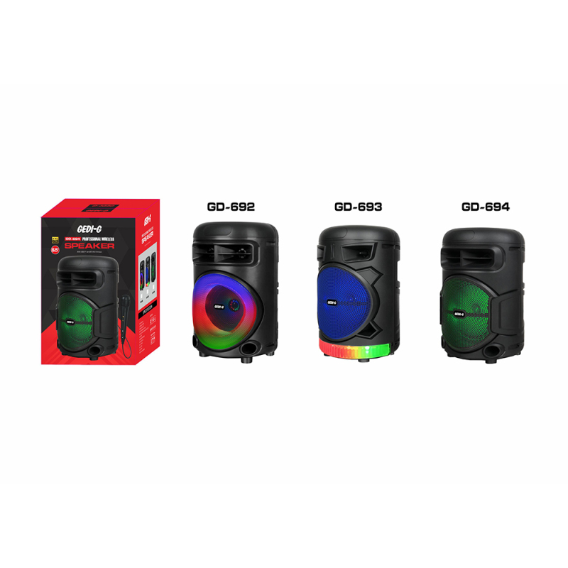 Zore GD-692 RGB TWS 6.5 inch Stereo Bass Wireless Karaoke Speaker with FM Radio and Microphone - 8