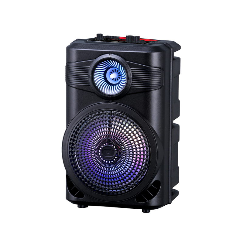 Zore GD-904 Digital LED Indicator, FM Radio, RGB TWS 8 inch Stereo Bass Wireless Karaoke Speaker with Microphone - 3