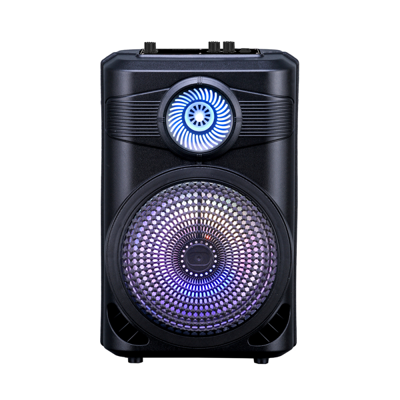 Zore GD-904 Digital LED Indicator, FM Radio, RGB TWS 8 inch Stereo Bass Wireless Karaoke Speaker with Microphone - 2