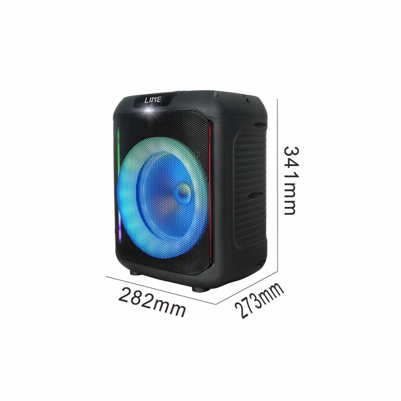 Zore GD-907 Digital LED Indicator, FM Radio, RGB TWS 8 inch Stereo Bass Wireless Karaoke Speaker with Microphone - 5