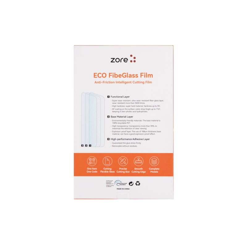 Zore High Wear Resistance 8H Fibe Glass Film 196mm x 125mm 10 Adet - 4