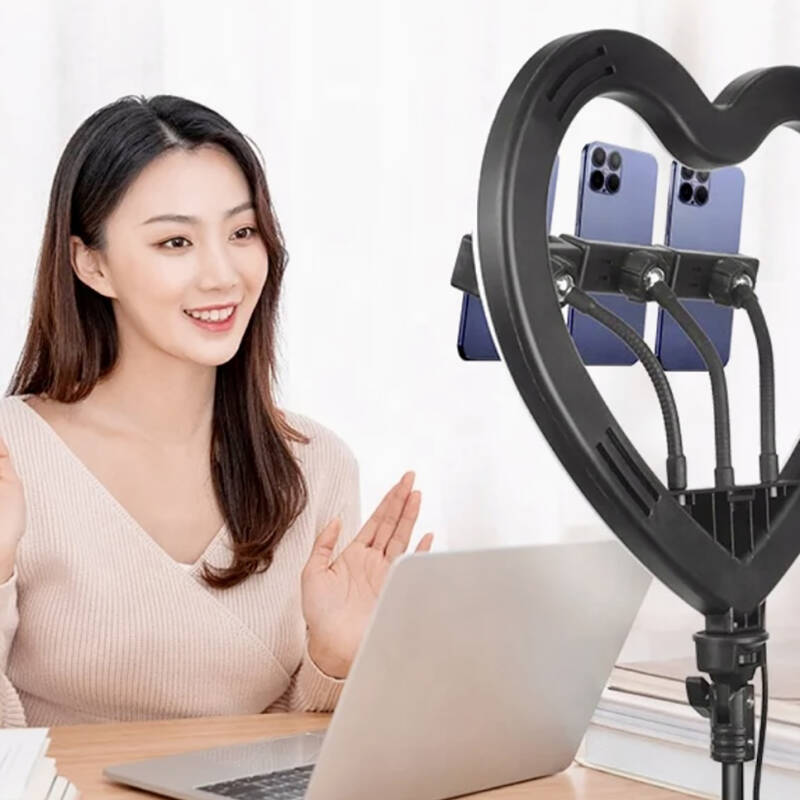 Zore JM33-13 RGB LED Portable Heart Shaped Selfie Light 33cm - 2