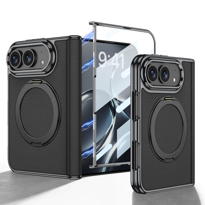 Zore KPT-17 Leather-Design Case for Apple iPhone – MagSafe Compatible, with 360-Degree Rotating Stand - 4