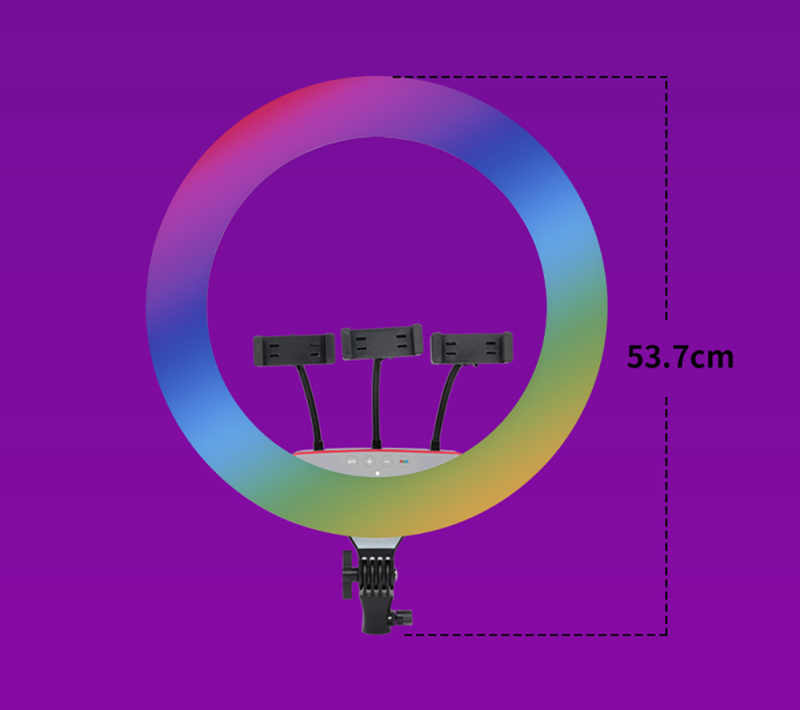 Zore LJJ18 RGB Light 45cm Lighted Phone Holder Ring Light - 5