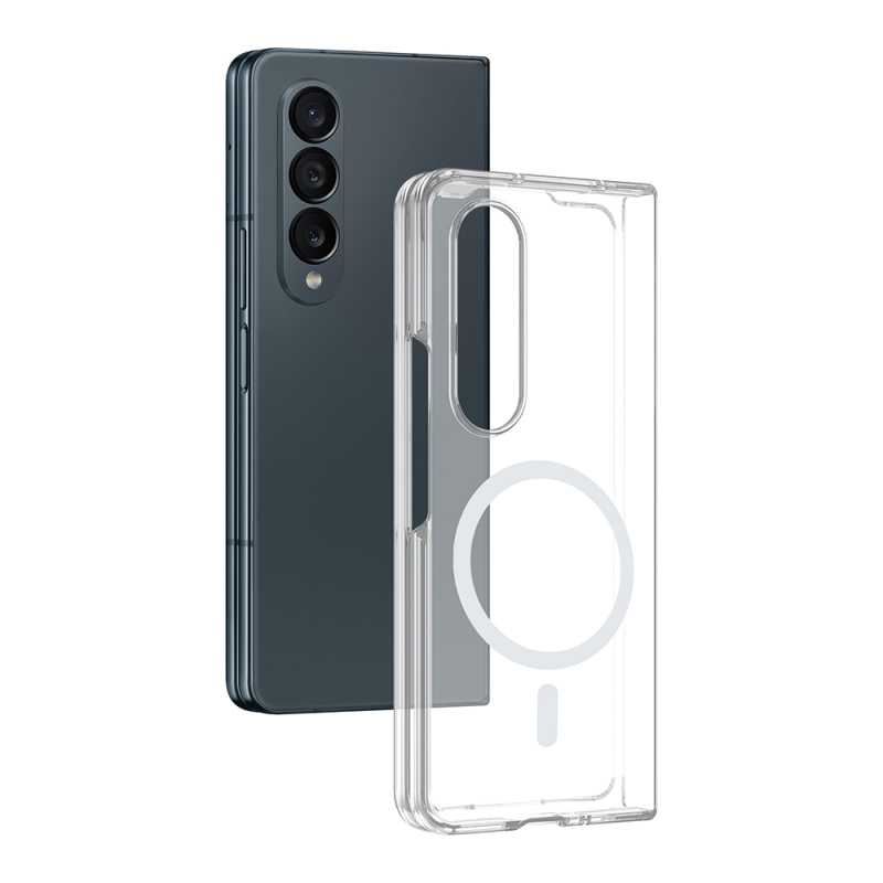 Zore London Transparent Hard PC Case with Camera Protection and M-Safe Charging for Galaxy Z Fold 4 - 2