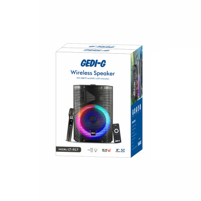 Zore LT-917 Mikrofonlu RGB Işıklı Kumandalı Stereo Bass Kablosuz TWS Karaoke Hoparlör Speaker - 2