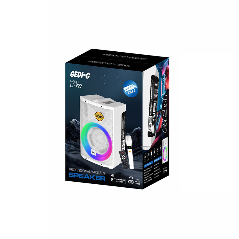Zore LT-927 Mikrofonlu RGB Işıklı Kumandalı Stereo Bass Kablosuz TWS Karaoke Hoparlör Speaker - 2