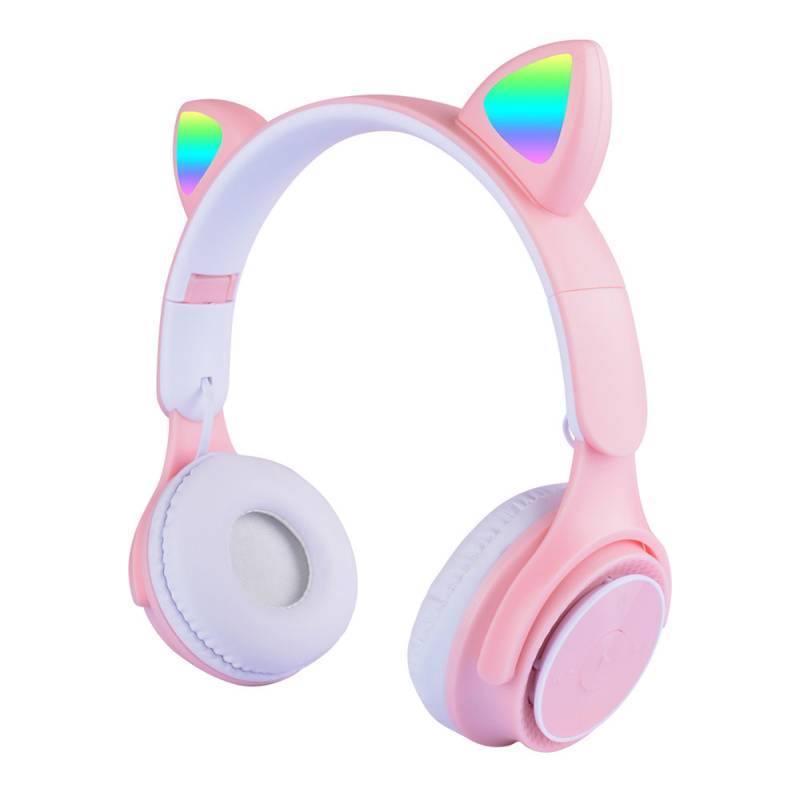 Zore M6 Pro Cat RGB Led Işıklı Kedi Kulağı Band Tasarımlı Ayarlanabilir ve Katlanabilir Kulak Üstü Bluetooth Kulaklık - 2