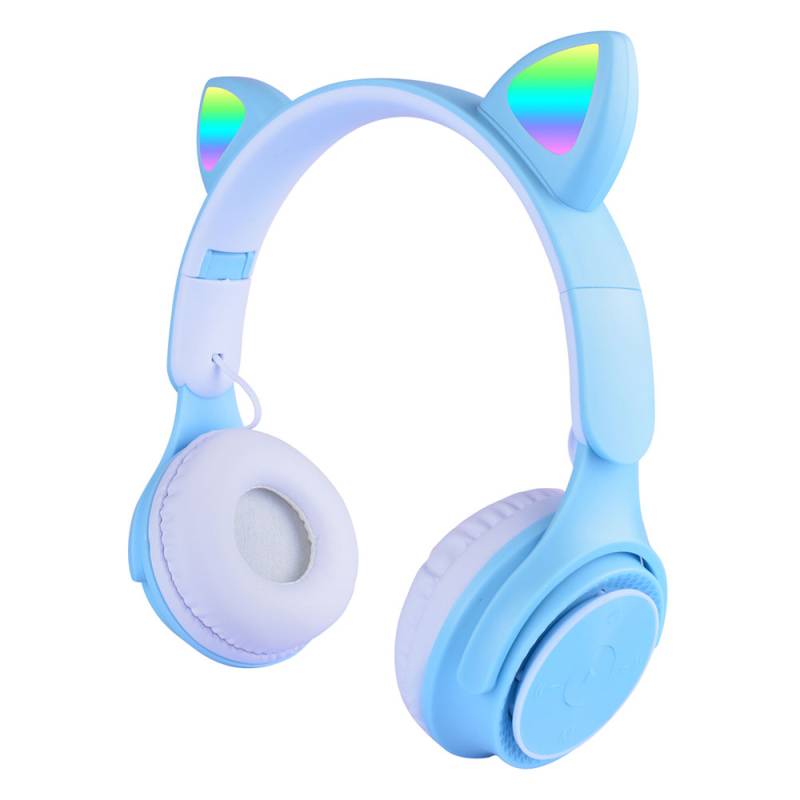 Zore M6 Pro Cat RGB Led Lighted Cat Ear Band Design Adjustable and Foldable Over-Ear Bluetooth Headset - 1
