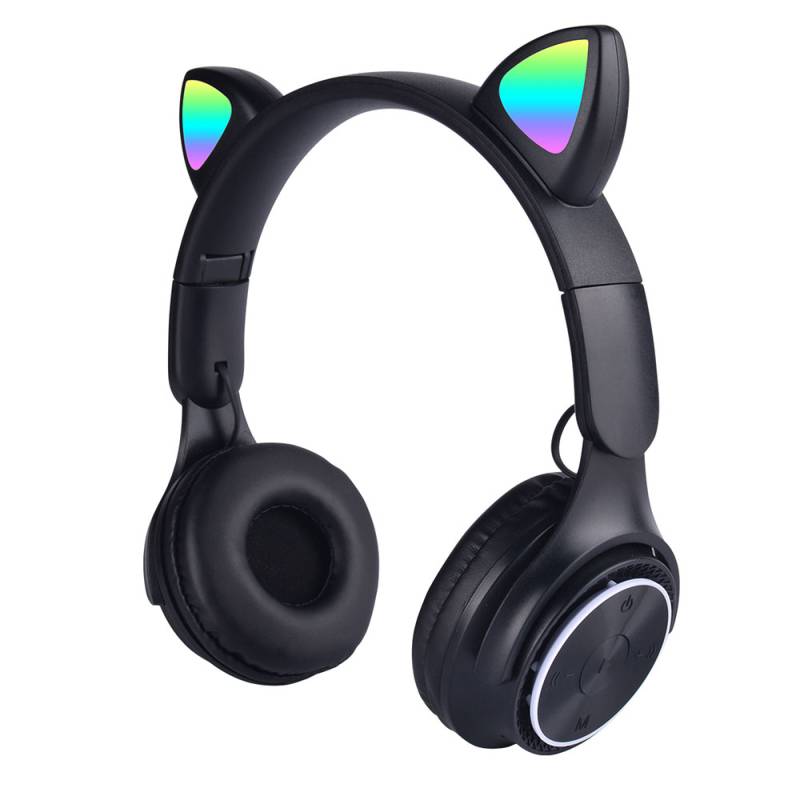 Zore M6 Pro Cat RGB Led Lighted Cat Ear Band Design Adjustable and Foldable Over-Ear Bluetooth Headset - 4