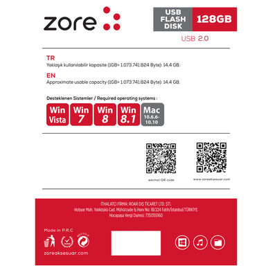Zore Metal Usb Flash Disk 128GB - 2
