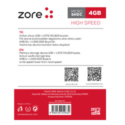 Zore Micro SD Memory Card 4GB - 2