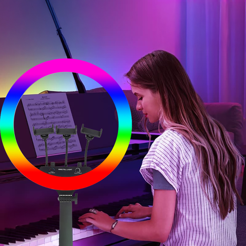 Zore MJ-18 Uzaktan Kumandalı 45cm Işıklı Telefon Tutucu Ring Light - 5