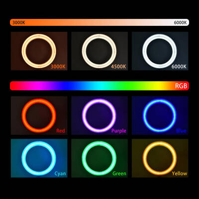 Zore MJ38 RGB 25W Ring Light Canlı Yayın 38cm USB'li ve Telefon Stand - 12