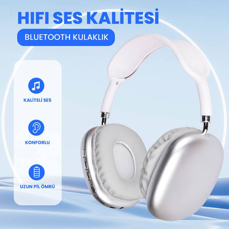 Zore P9 Hi-Fi Ses Kalitesi Ayarlanabilir ve Katlanabilir Kulak Üstü Bluetooth Kulaklık - 6