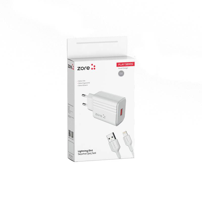 Zore Play Series PL1 Lightning 2in1 Travel Charger 12W - 8