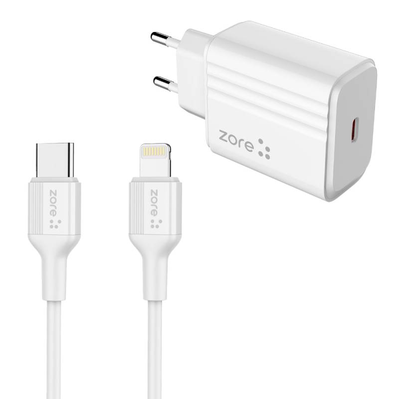 Zore Play Series PL2 Type-C to Lightning 2in1 PD Travel Charger 20W - 1