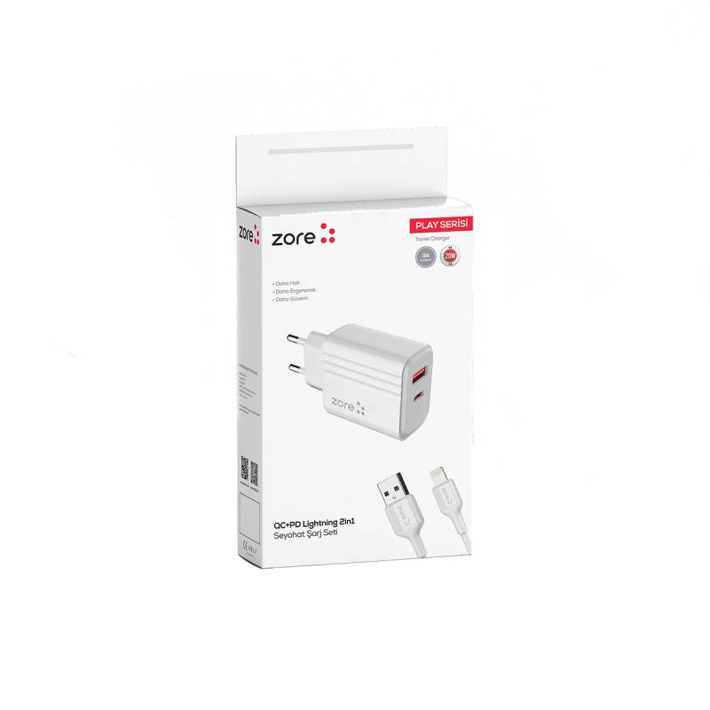 Zore Play Series PL3 Lightning 2in1 Travel Charger 20W - 7