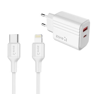 Zore Play Series PL3 Type-C to Lightning 2in1 PD Travel Charger 20W - 4