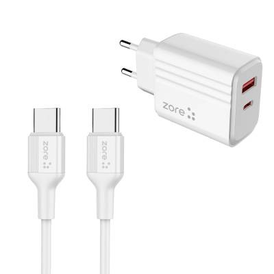 Zore Play Serisi PL07 Type-C to Type-C 2in1 PD Seyahat Şarj Aleti 20W - 4